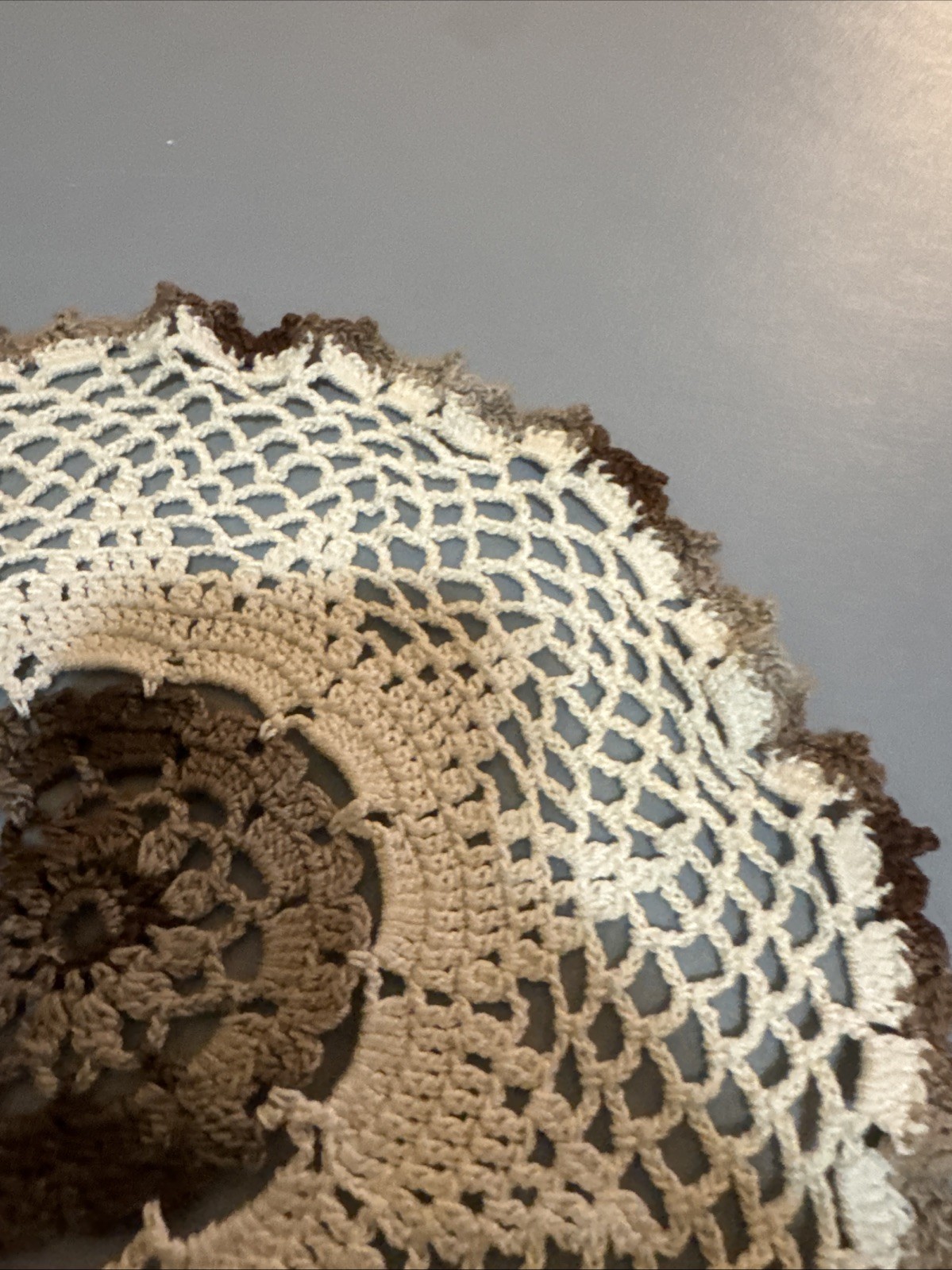 LOVELY DELICATE HANDMADE CROCHETED SMALL ROUND DOILY!