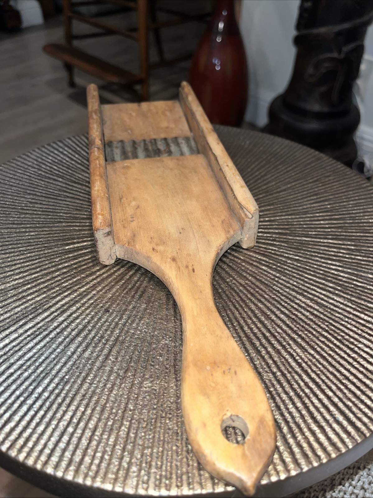 Vintage Wooden Handheld Food, Slicer, Or Mandoline