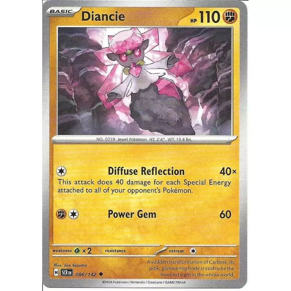 086/142 Diancie : Uncommon Card : Stellar Crown : Pokemon Trading Card Game