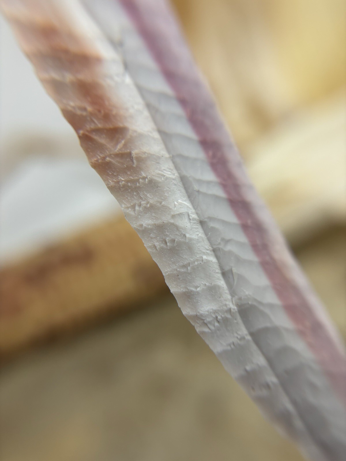 Stunning Razor Sharp Mookiate Jasper Beautiful Flint Knapped Deer Antler Knife