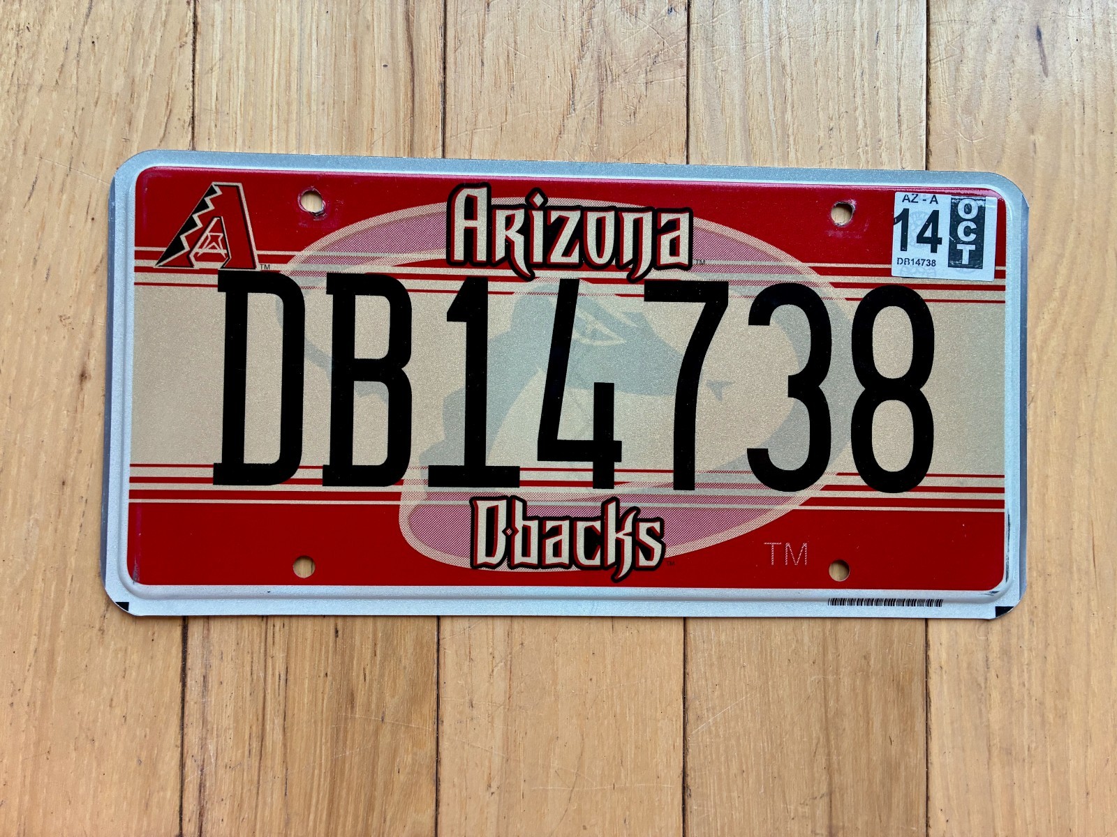 2014 Arizona Diamondbacks License Plate