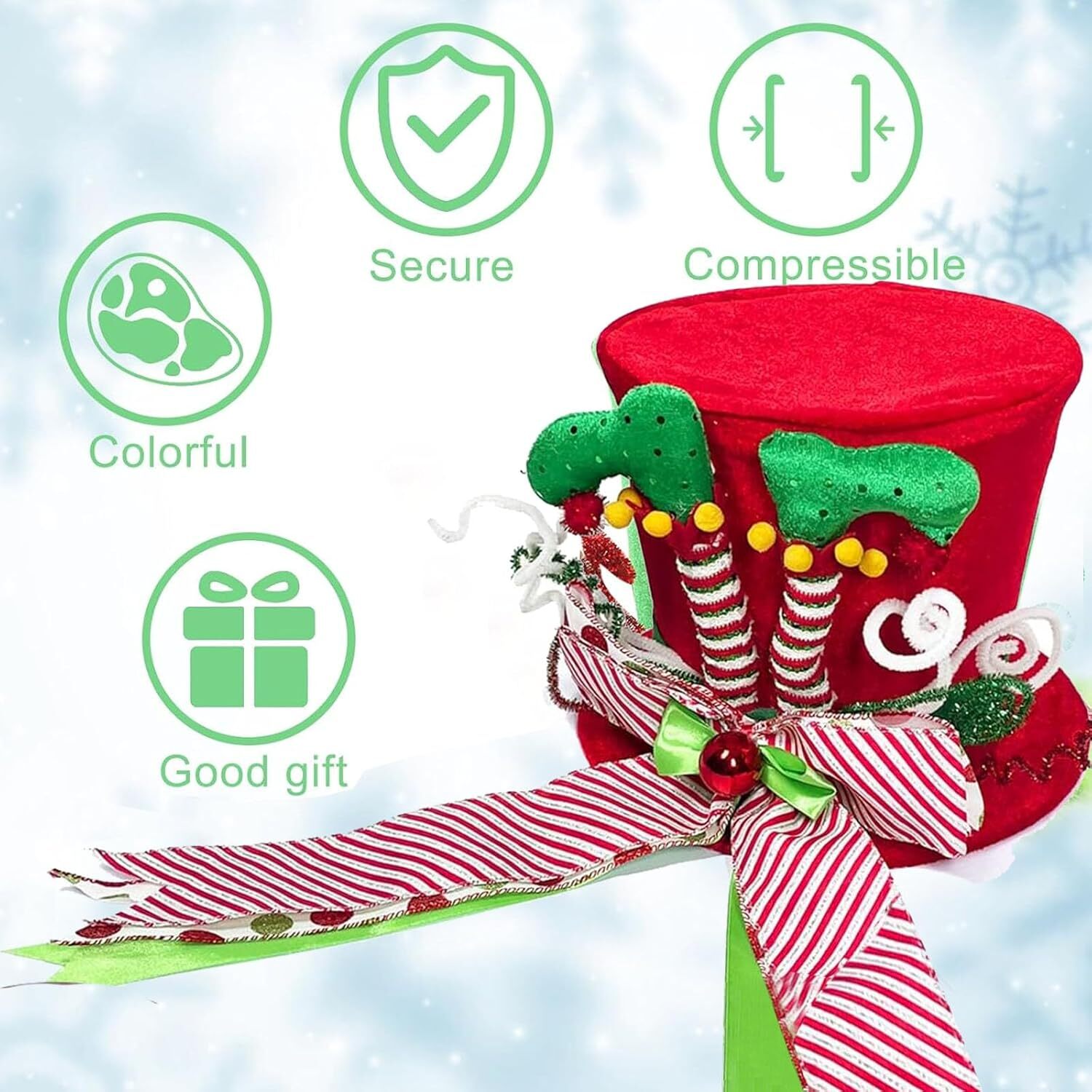 Christmas Tree Topper, Tree Topper,Christmas Tree Decorations with Elf Legs a…
