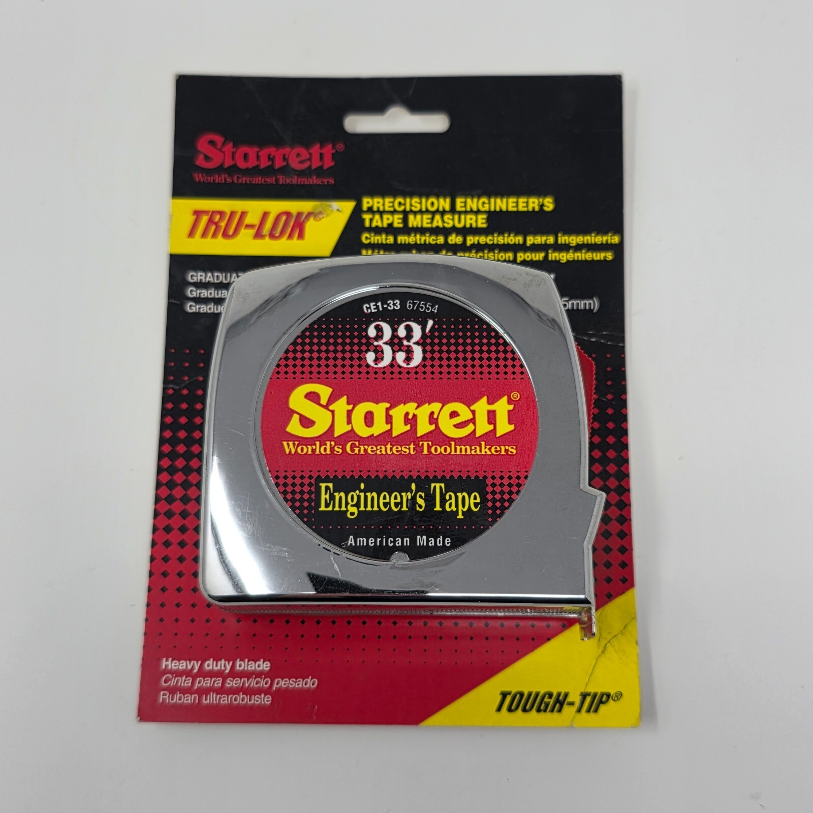 2002 STARRETT Tru-Lok 33′ Engineer’s Tape Measure CE1-33 67554 American Made USA