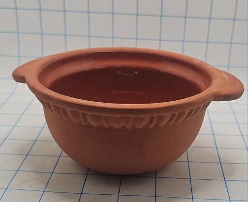 Clay Roster Red Glazed Inside Matte Outside Decorative Vented Pottery 5.5″ X 5″