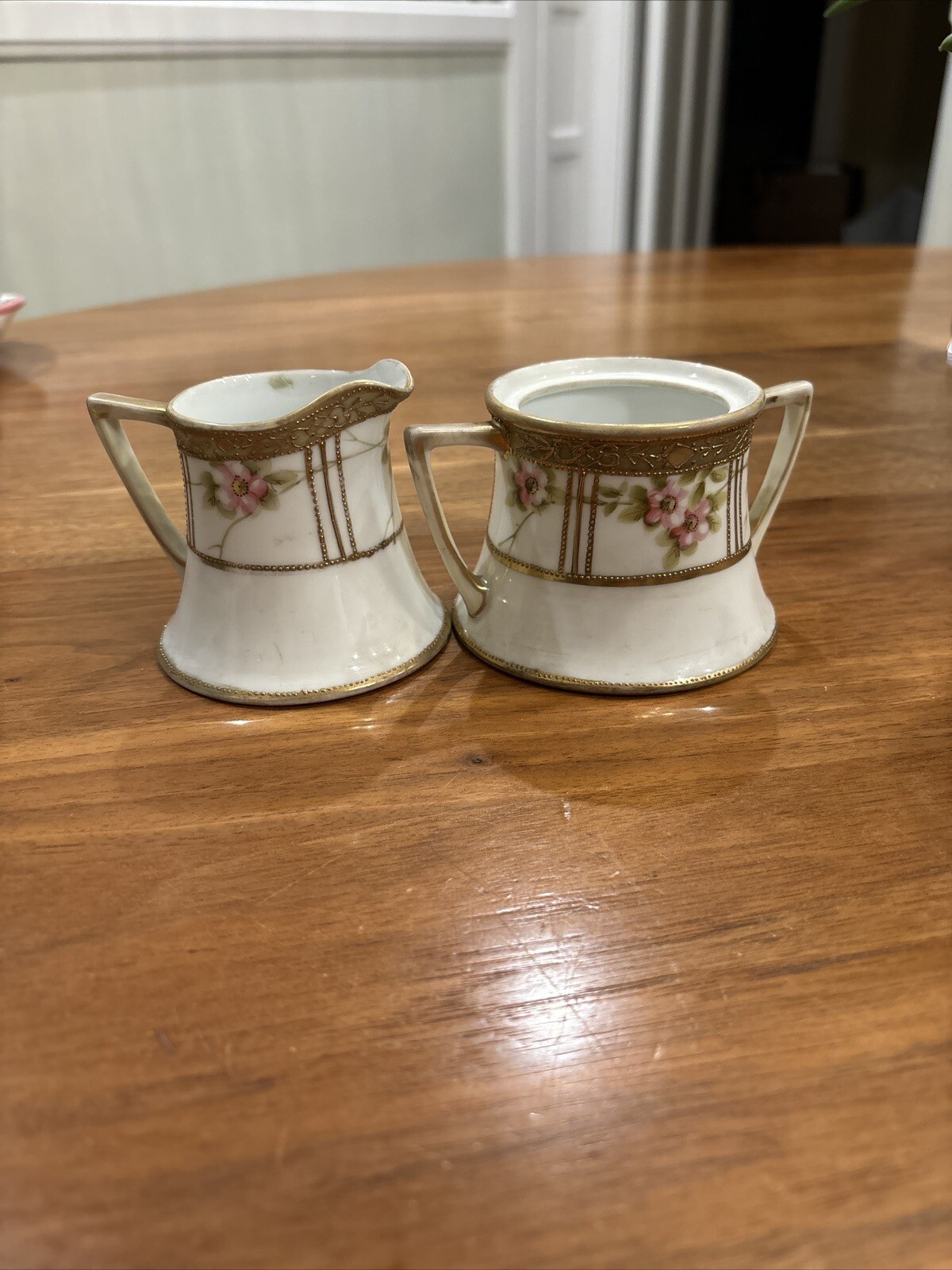 Antique Nippon 3” Cream & Sugar Set – (No Lid)