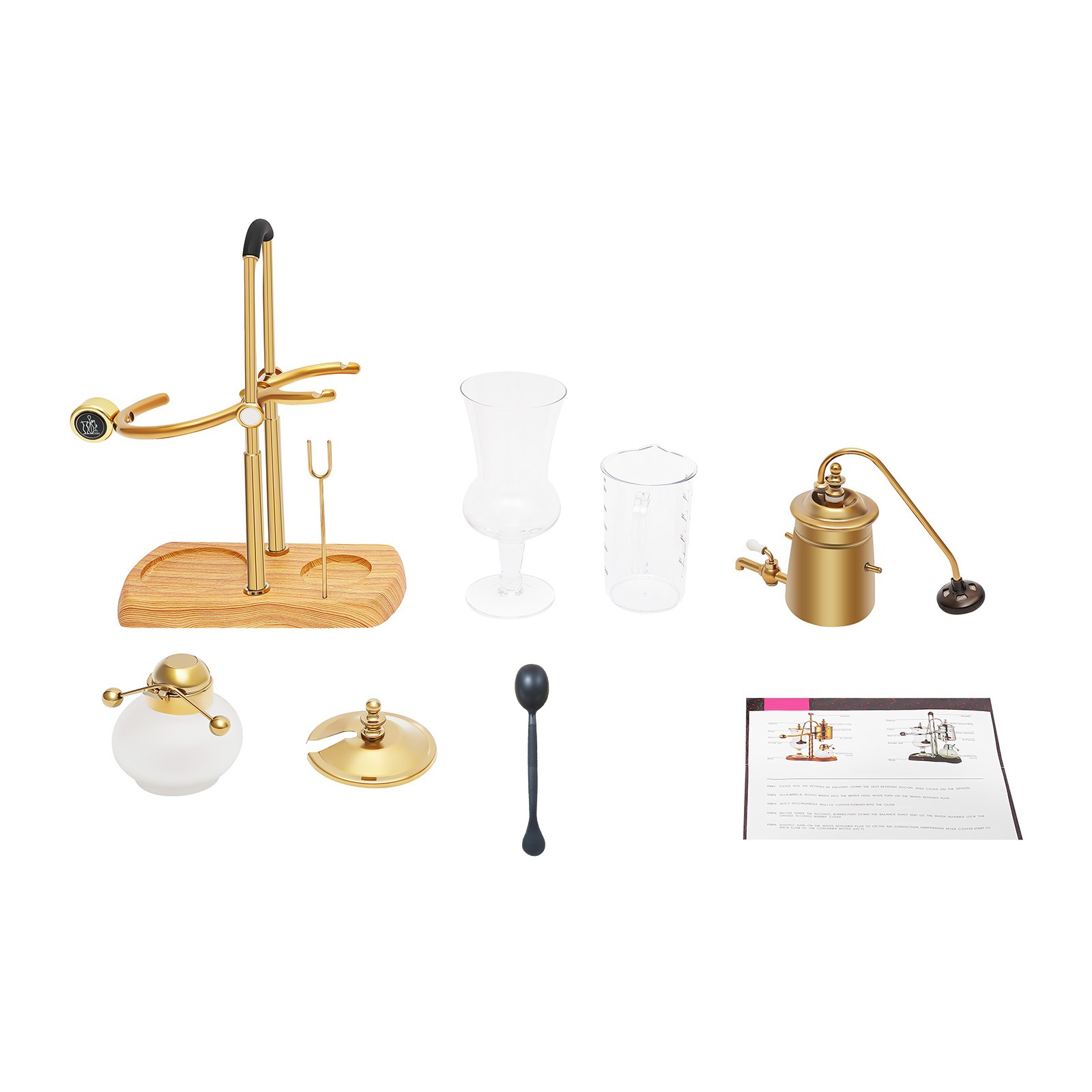 15OZ Royal Belgian Belgium Balance Syphon Coffee Maker Siphon Brewer Golden
