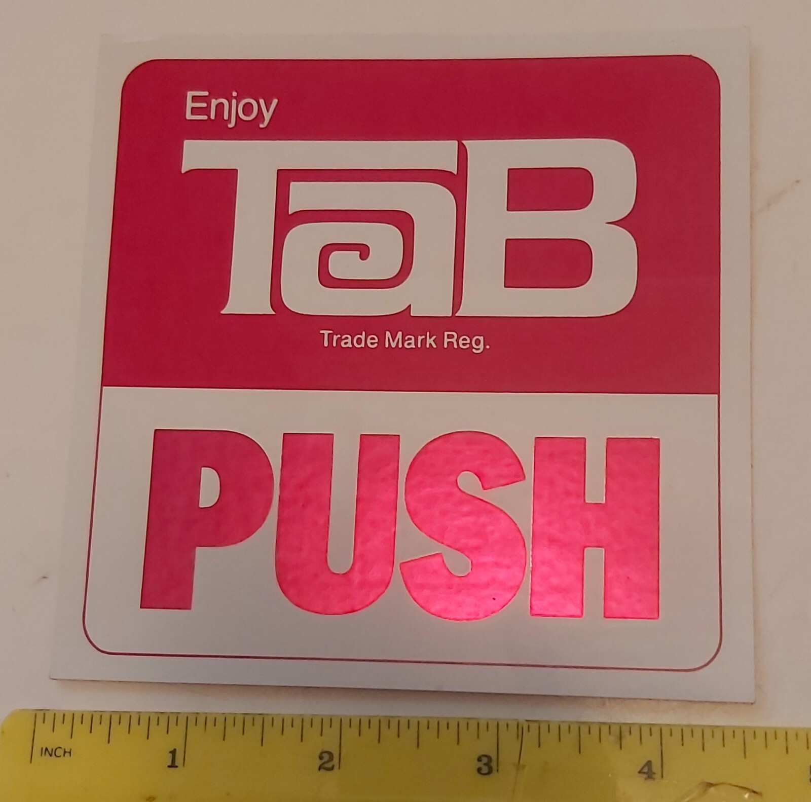 SET OF THREE DIFFERENT PALM PUSH “TAB, SPRITE & FRESCA” ADHESIVE BACK DECALS