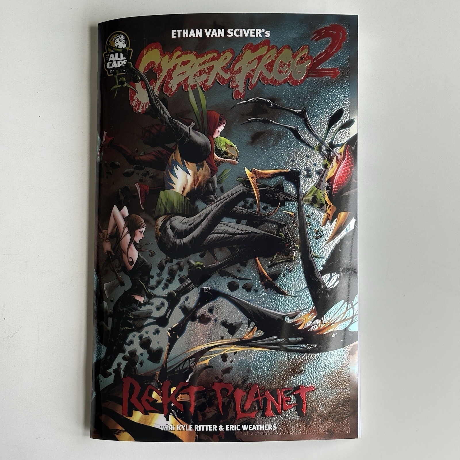 All Caps Cyberfrog 2 Rekt Planet Chromium Cover Signed by Ethan Van Sciver