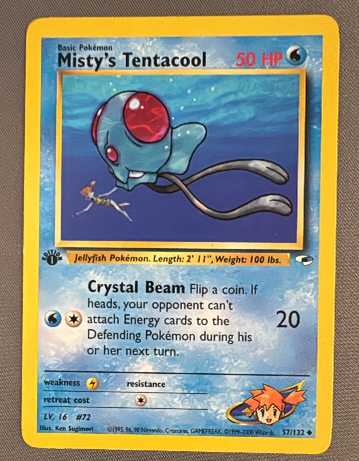Misty’s Tentacool – 57/132 Near Mint Condition Grade 8.6 1st edition Ai graded