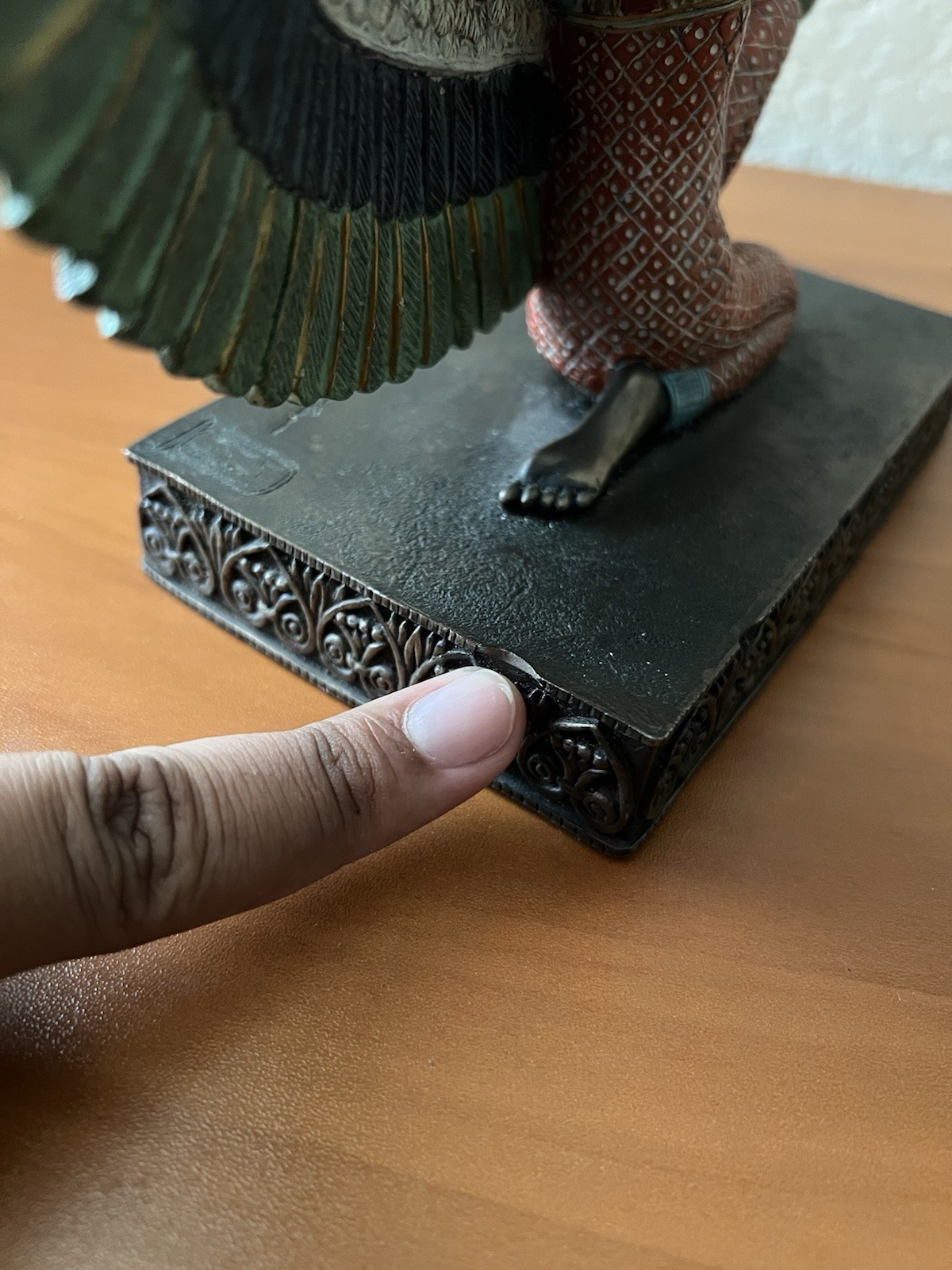 2001 Top Collection Isis Kneeling Wing Egyptian Goddess Bronze Statue Sculpture
