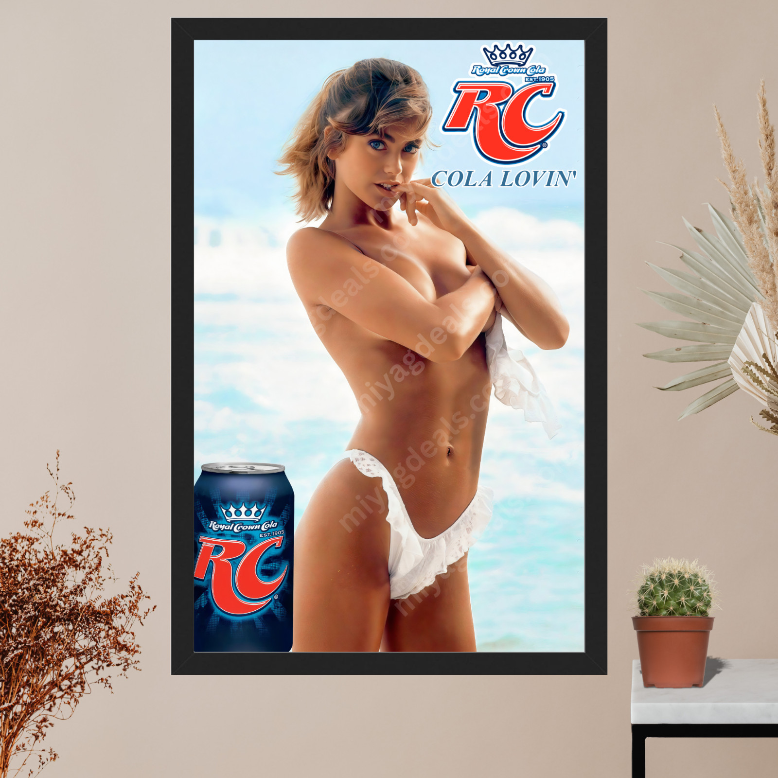 RC Cola, Kathy Ireland Poster, 11×17, Retro, Soda Advertising, Wall Art, Mancave