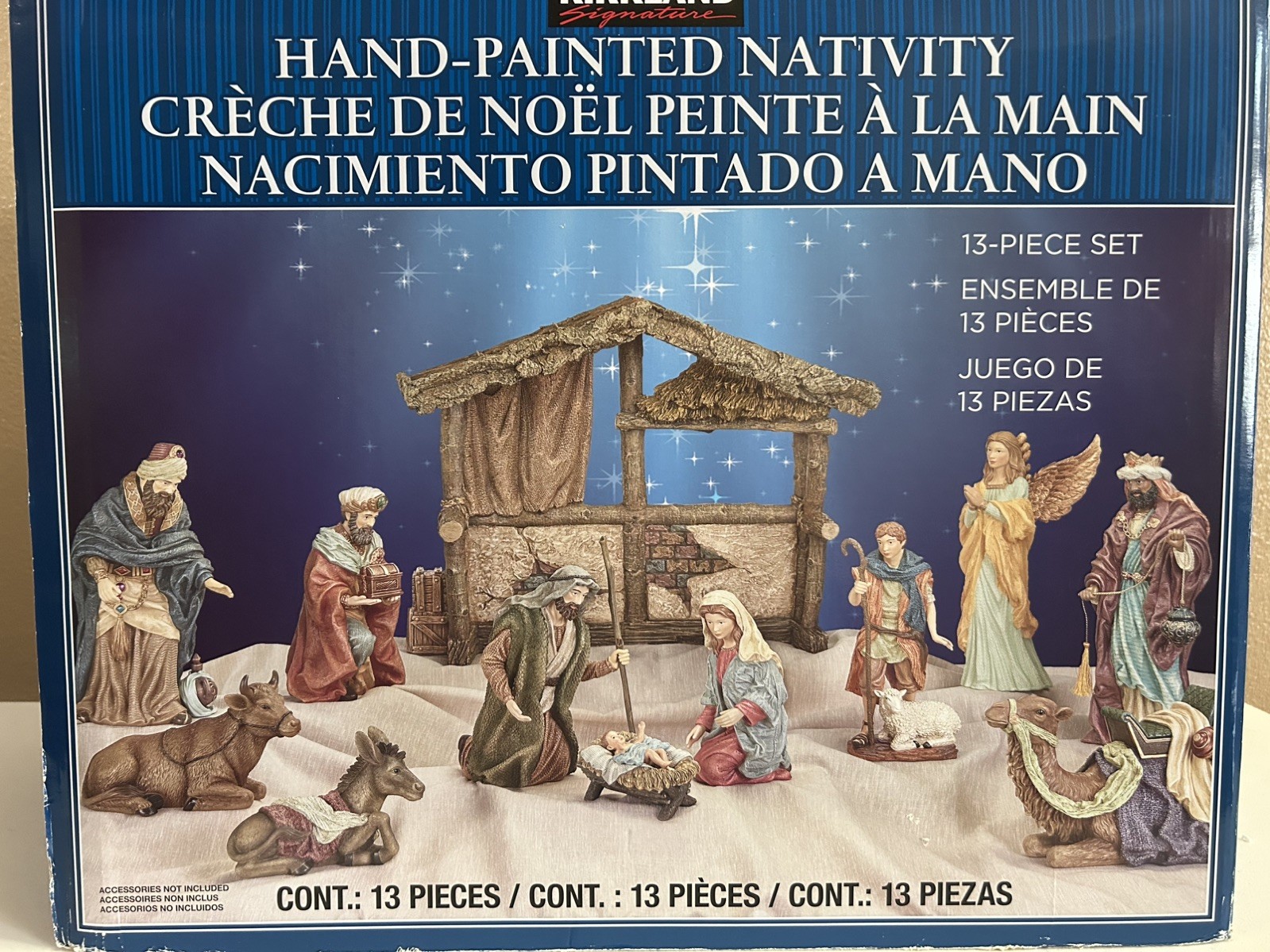 Beautiful Vintage Kirkland Signature Hand-Painted Nativity Set – 13 Pieces