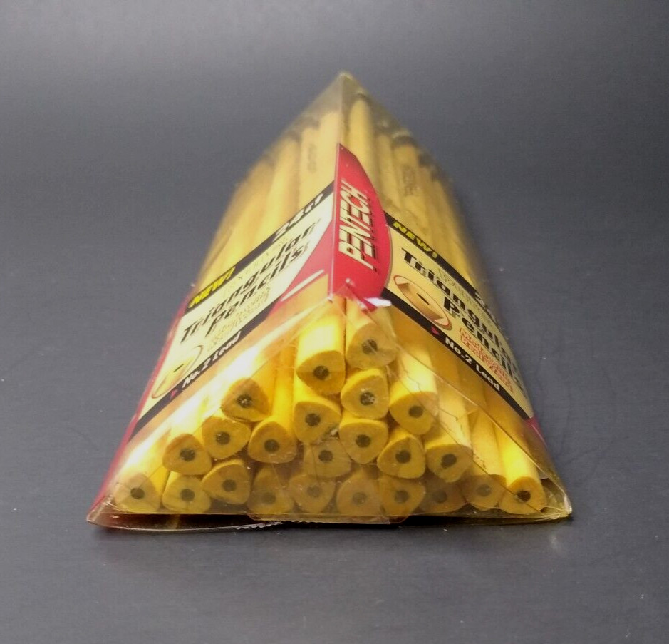 Unsharpened Pentech Pure Triangular No 2 Lead Pencils, Real Wood, Lot of 23, NIB