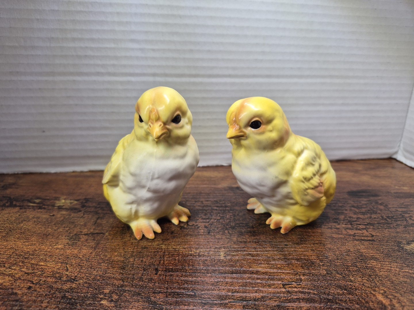 Lefton Vintage Easter Spring Ceramic Baby Chicks Set Lot of Two