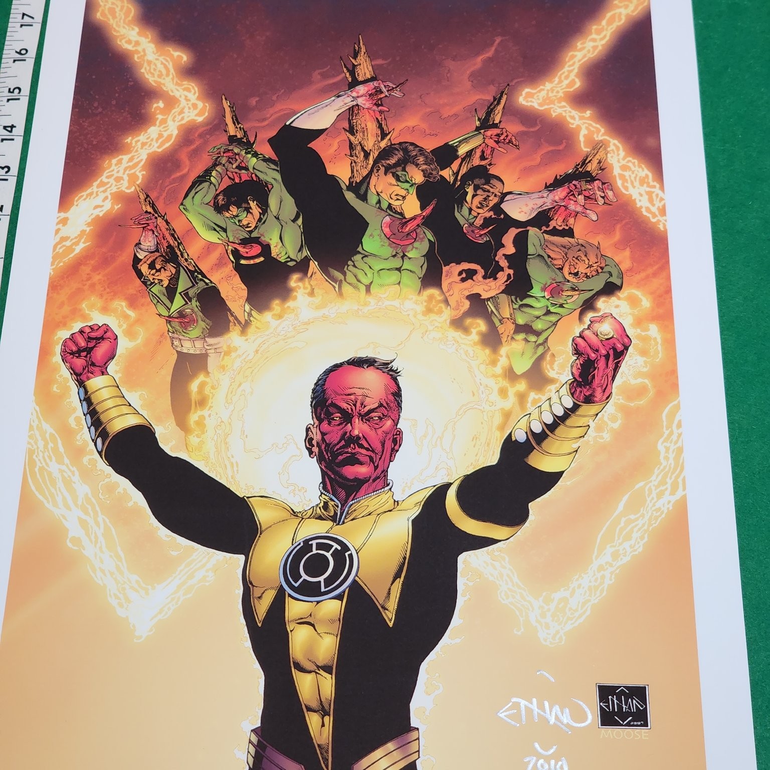 Green Lantern Ethan Van Sciver Signed Sinestro Comic Art Print LE AP 19×13 DC