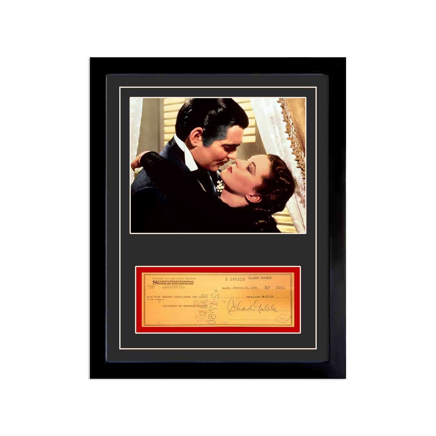 Clark Gable Signed Cancelled Check Framed Display