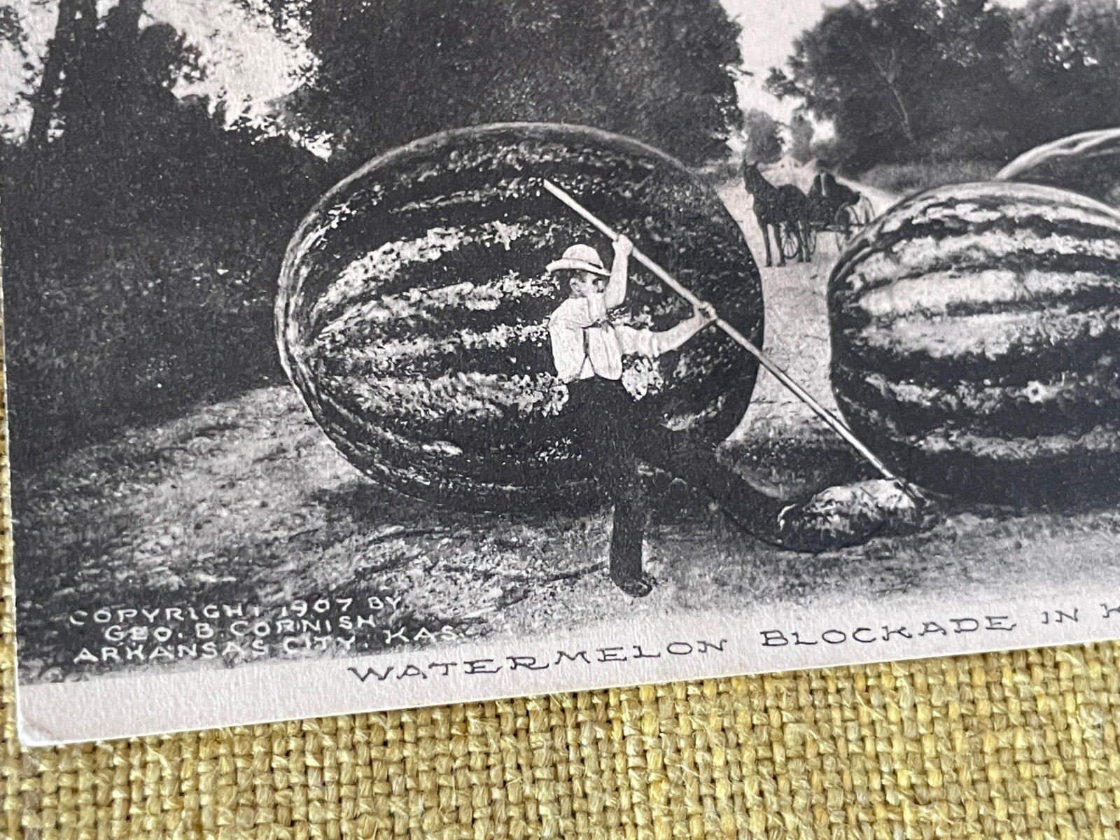 Kansas Postcard RPPC Watermelon Blockade 1900s 1907 Vintage Posted Divided Back