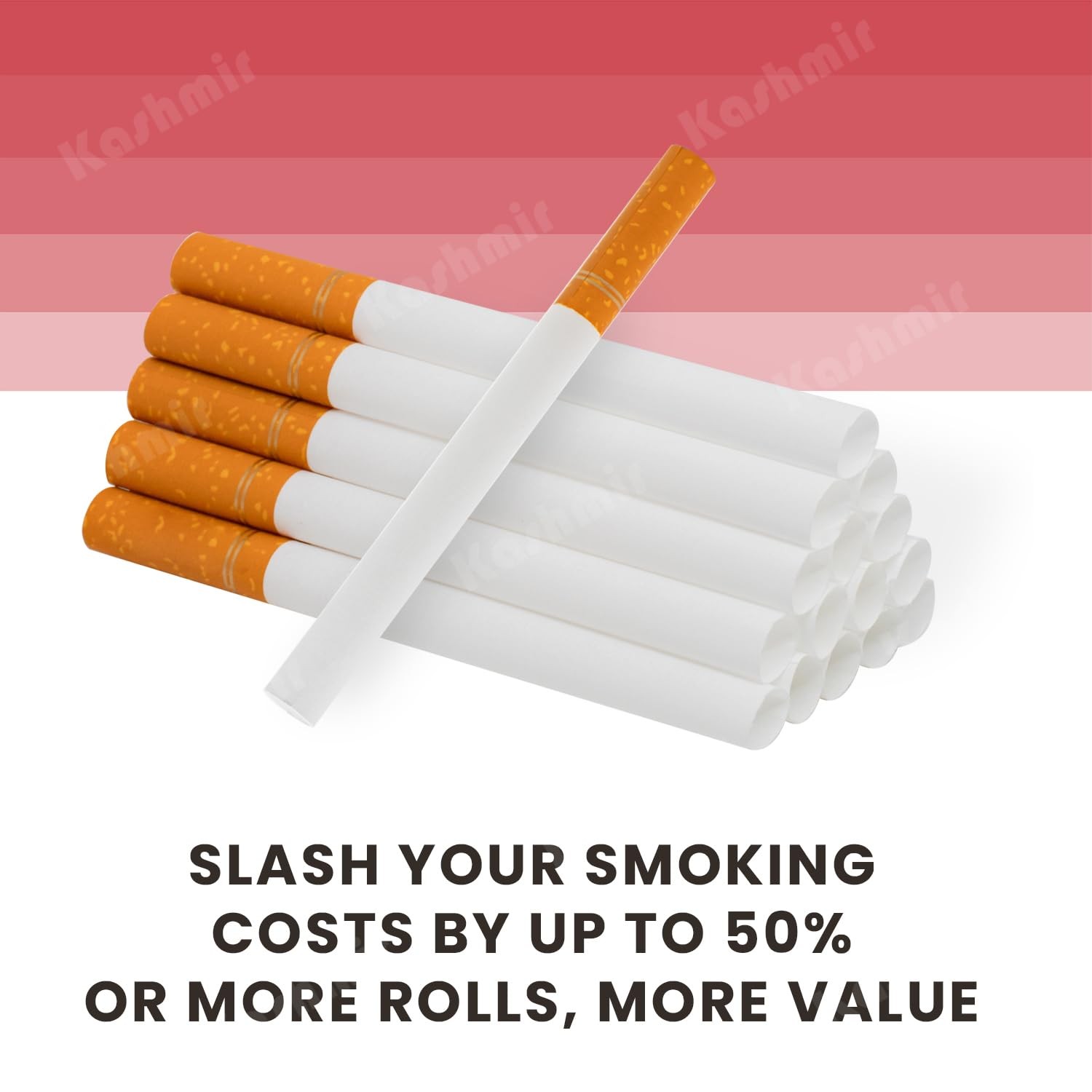 Roxwell Cigarette Tubes King Size – 1000 Count – 5 Boxes of 200 84mm, Red