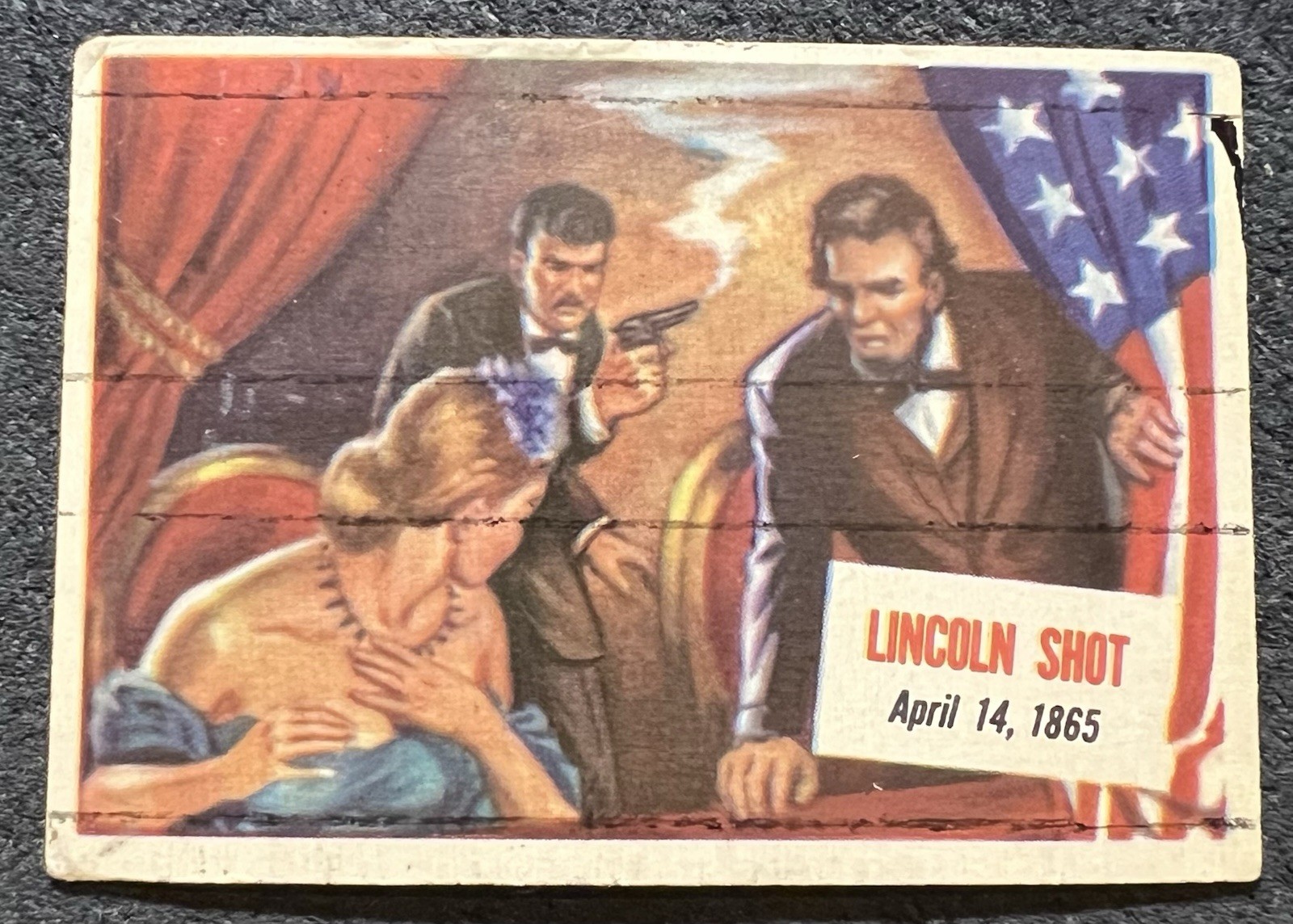 1954 TOPPS SCOOP LINCOLN SHOT 4/14/1865 #6 VG PRINT LINES