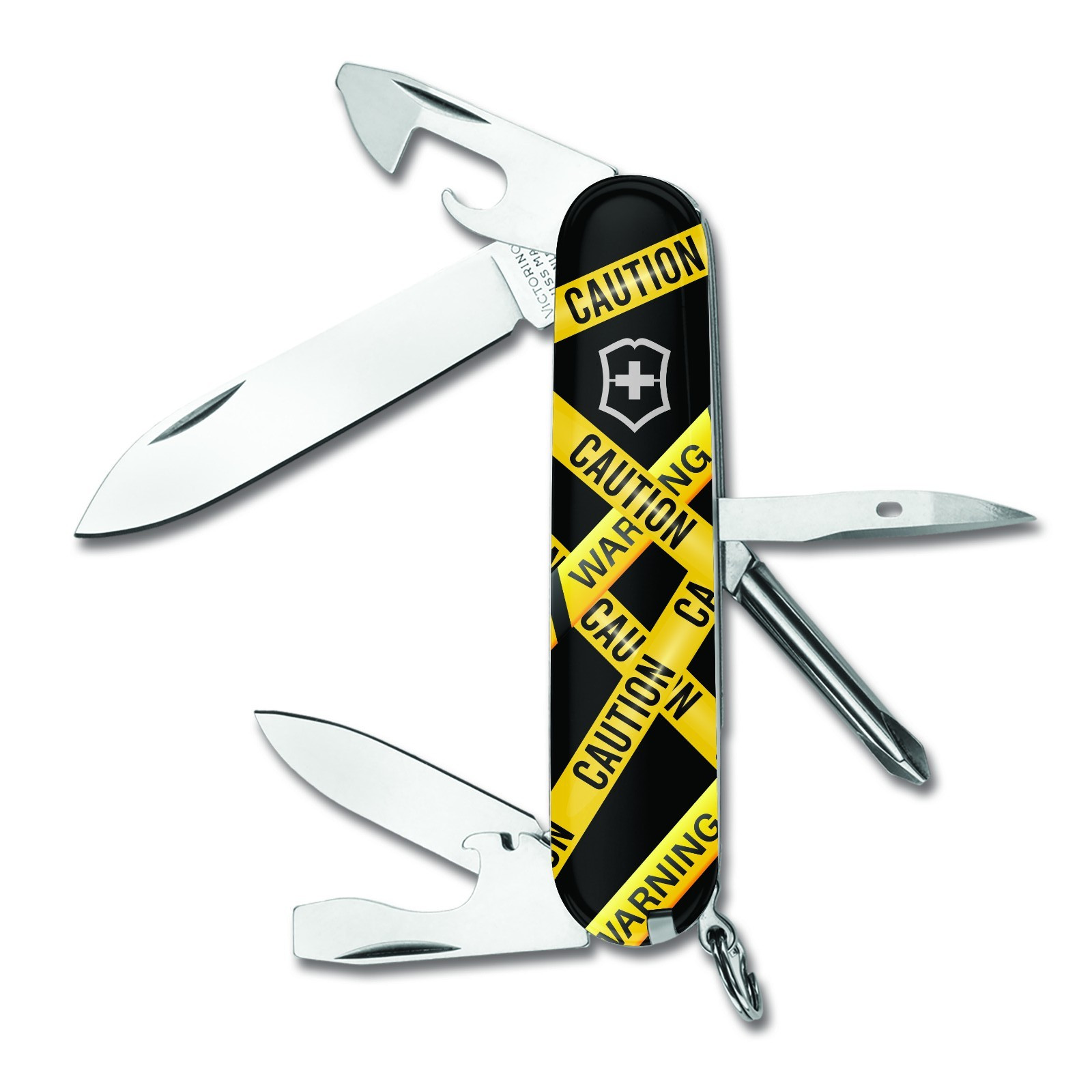 Victorinox Swiss Army YELLOW CAUTION TAPE BLACK TINKER Knife Knives Multi Tool