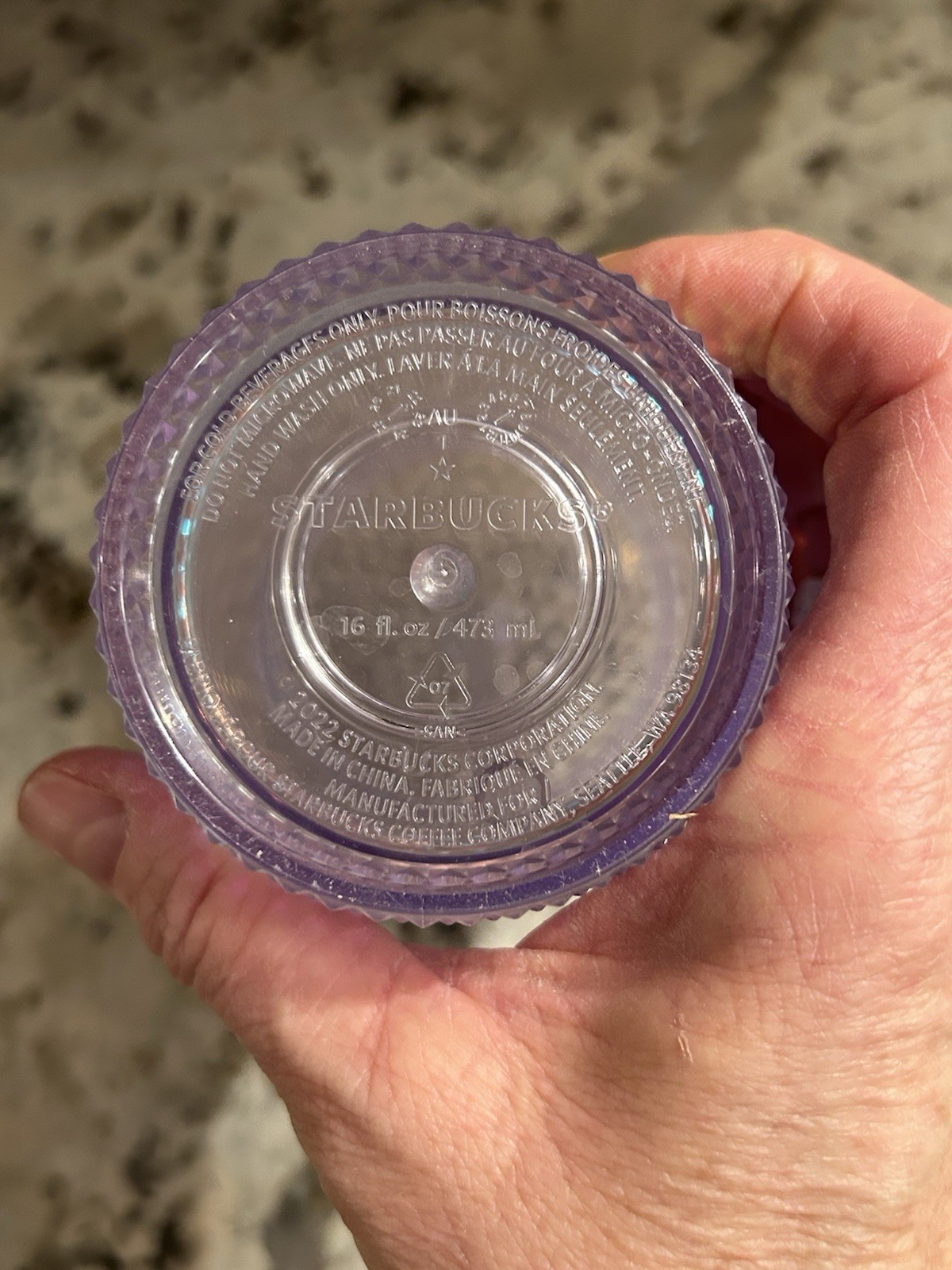 Starbucks Icy Lilac Iridescent Studded Tumbler 16oz Grande Cold Cup Clear Straw