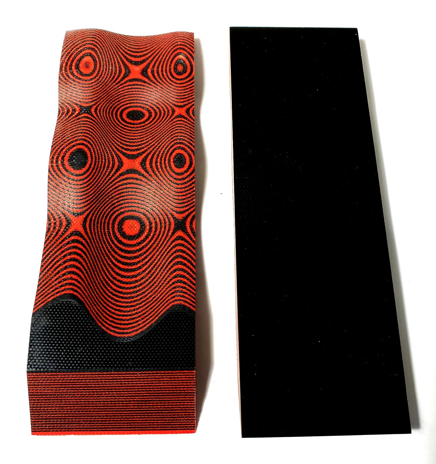 2 BLACK / RED LAYERED .250″ G-10 KNIFE HANDLE MATERIAL SCALES 6″ x 2″ G10