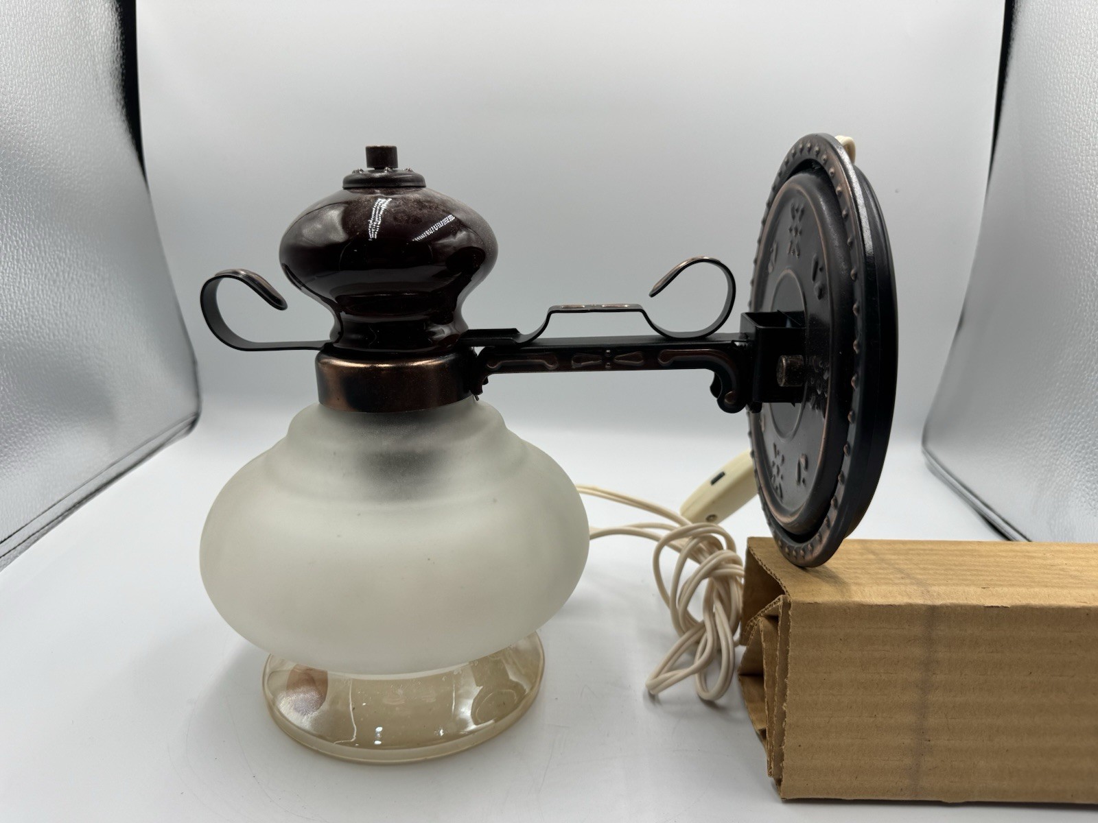 Vintage Soviet Wall Sconce Lamp Khersones-5 Ceramic Glass NOS Box USSR 1991