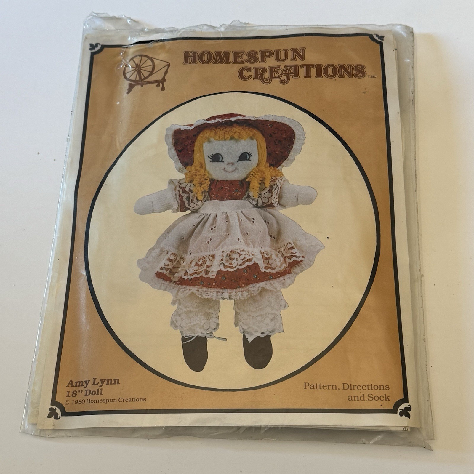 Vintage Homespun Creations “Amy Lynn” 18″ Sock Doll Pattern 1980