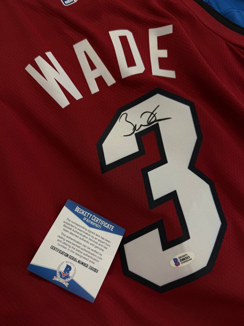 Hand Signed Basketball Authentic Jersey Dwyane Wade #3 Autographed BAS COA
