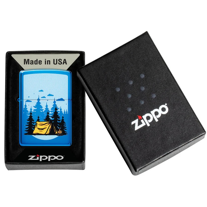 Zippo Forest Flicker Design High Polish Blue Color Image 47214