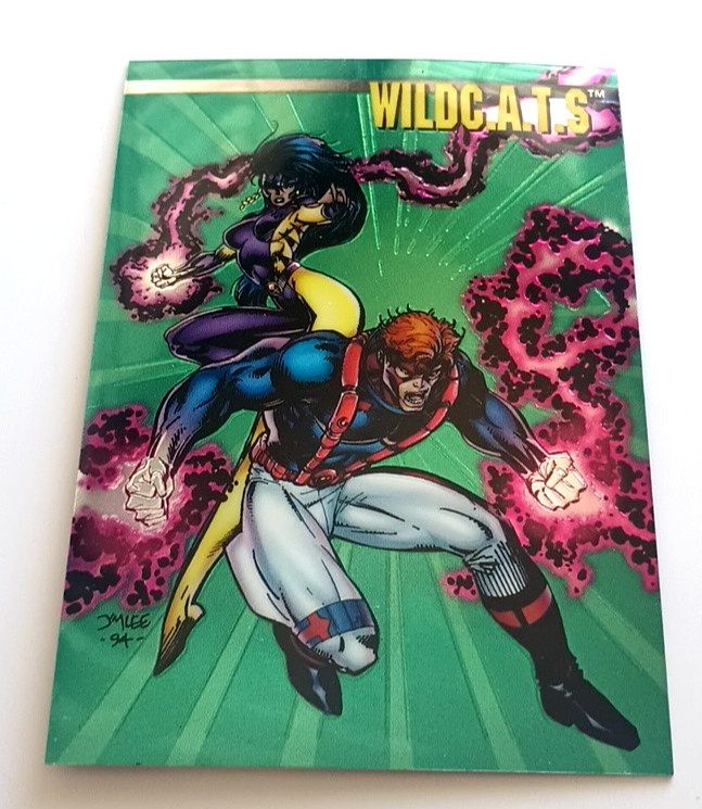 WILDC.A.T.S WILDCATS 1994 WILDSTORM CHROMIUM PR1 PROMO TRADING CARD ~ JIM LEE