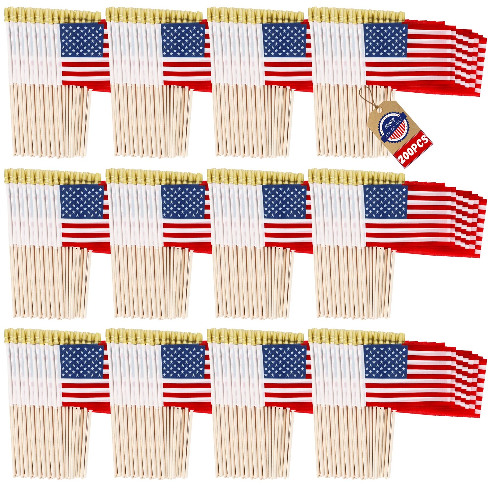 Luces 200 Pcs Small American Flags 4 X 6 Patriotic 4Th Of July Decorations