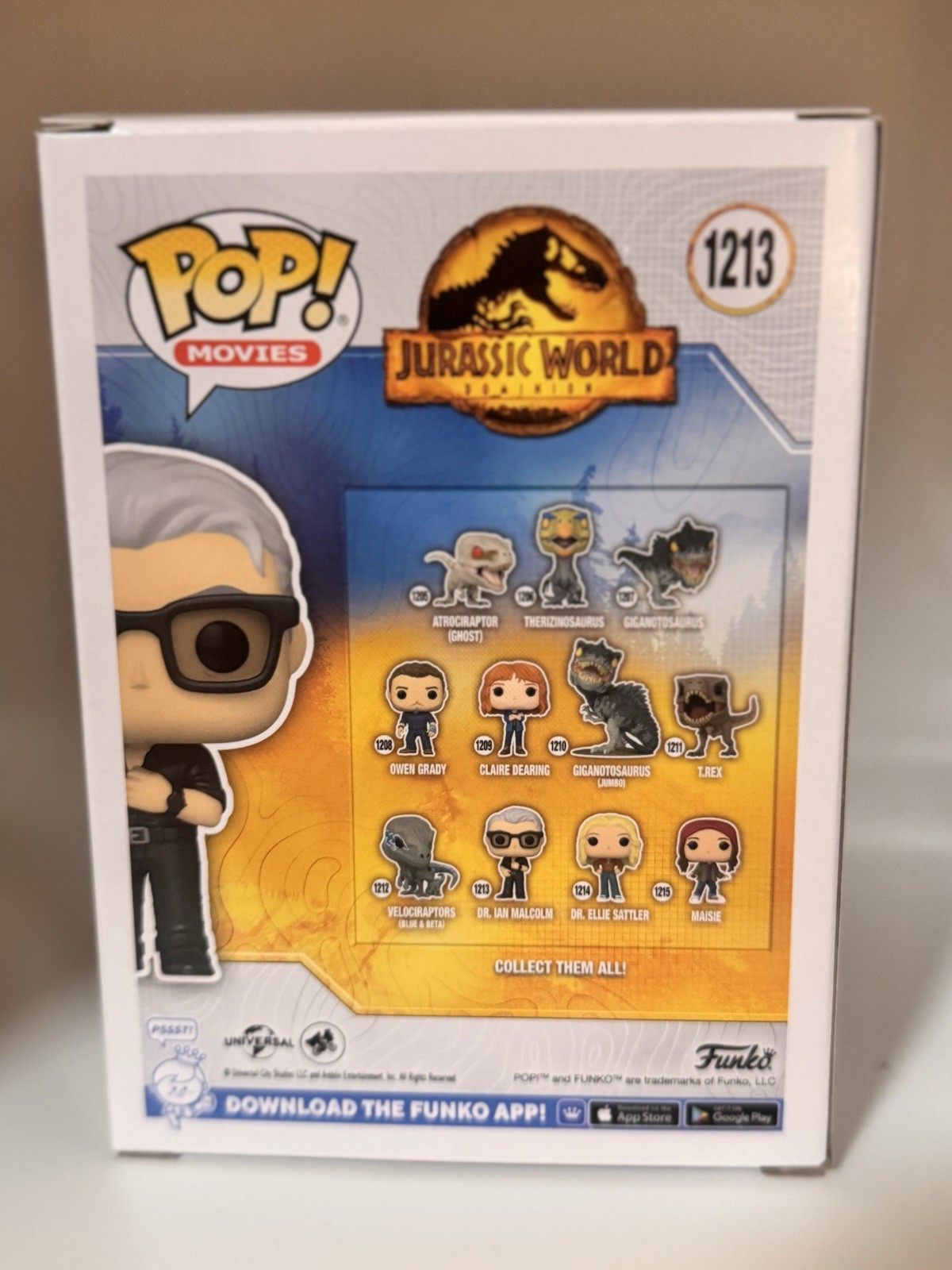 JEFF GOLDBLUM SIGNED IAN MALCOLM JURASSIC PARK WORLD FUNKOPOP – JSA COA 1213