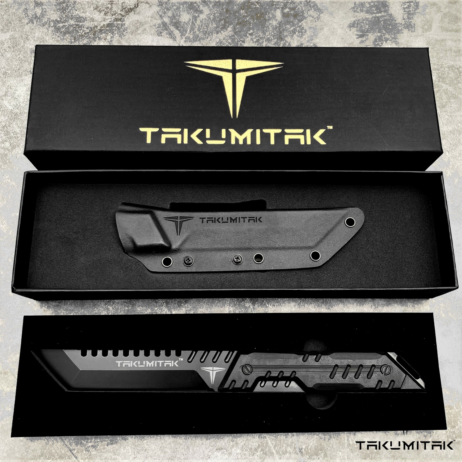 Takumitak 12.25″ Full Tang D2 Steel Blade Molle Kydex Sheath Survival Knife