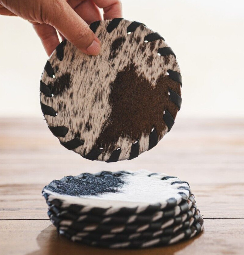 Cowhide Coaster Plain Assorted – UNIT