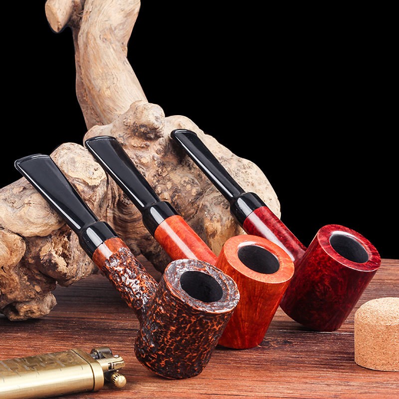 Classic Bruyere Pipe Handmade Solid Wood Flat Bottomed Hammer Pipe Tobacco Pipes