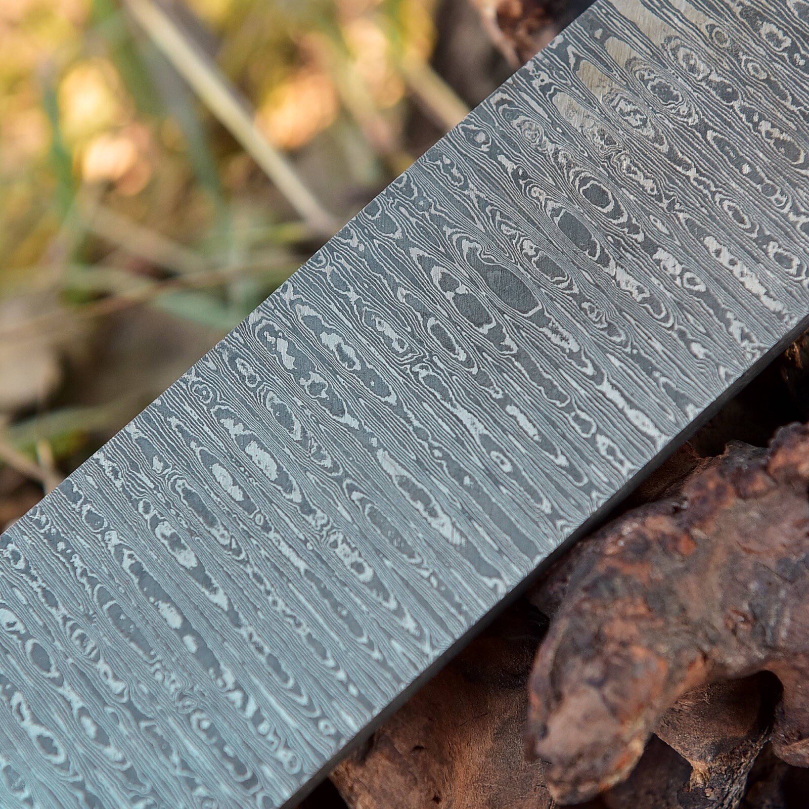 Ladder Pattern Damascus Steel Billet Bar, Steel Blank, Damascus Blank For Knife