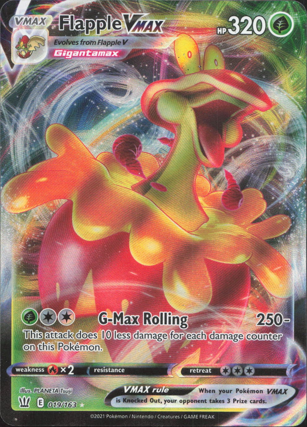 Pokemon Flapple VMAX 019/163 Holo VMAX Rare Battle Styles Near Mint