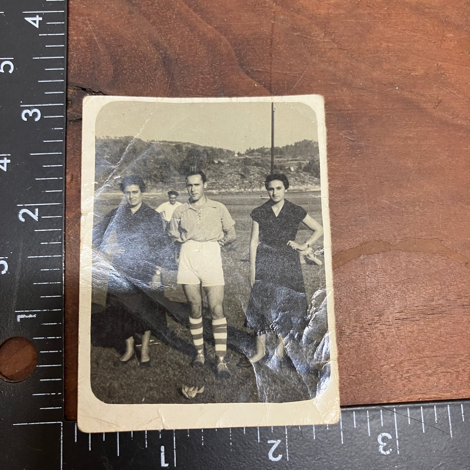Young Adults Sports Group 1940s 1950s Snapshot Photograph Pontevedra Spain
