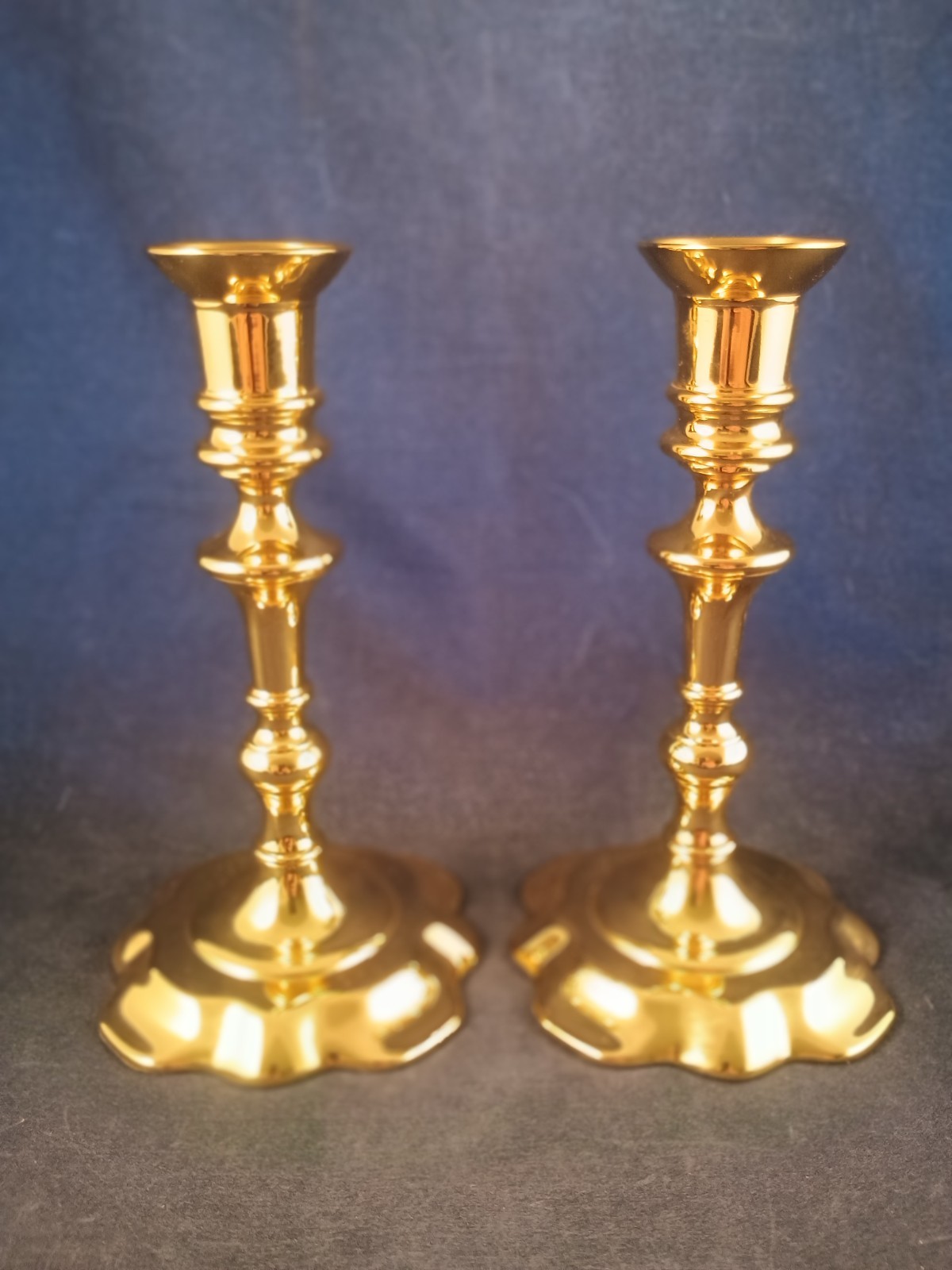 BALDWIN BRASS 7″ x 4″ Candle Holder Queen Anne Deerfield Collection Set of 2 EXC