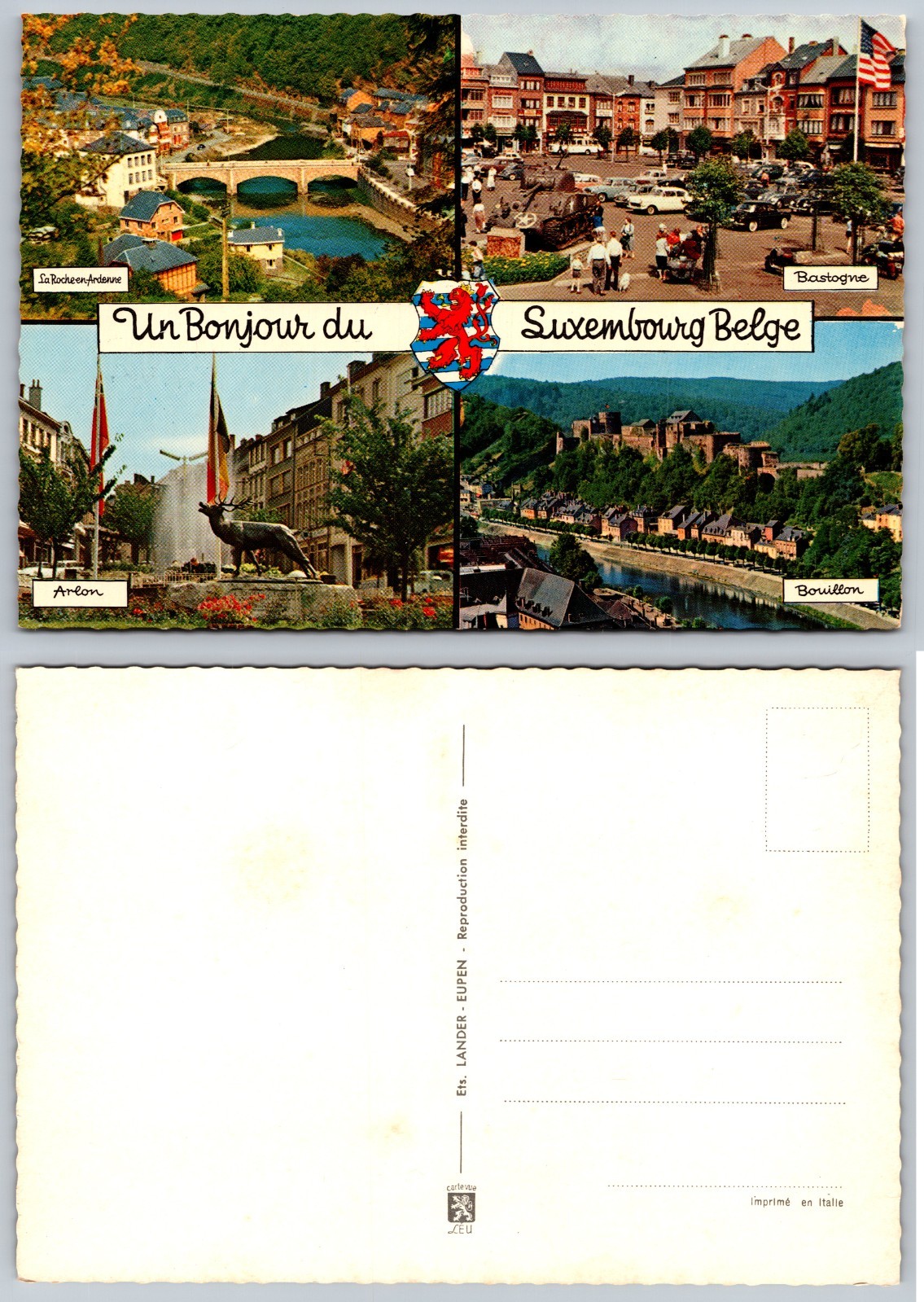 Continental Luxembourg Belge Multiview Postcard