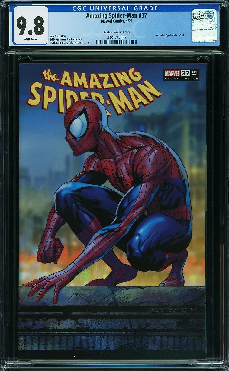 Amazing Spider-Man 37 CGC 9.8 White Pages Kirkham Variant Spider-Man Marvel 2024