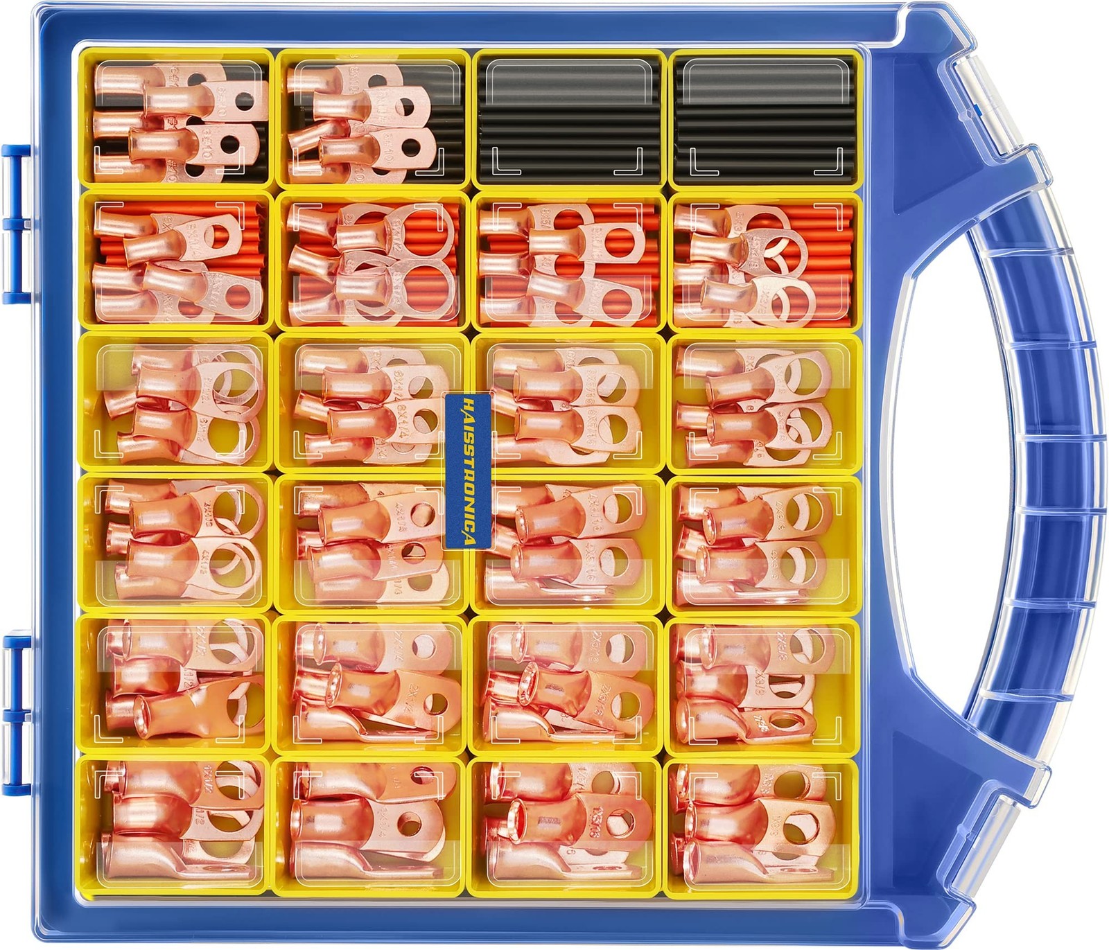 haisstronica 220PCS Battery Cable Ends Kit,110PCS AWG 8 6 4 2 1 Heavy Duty Co…