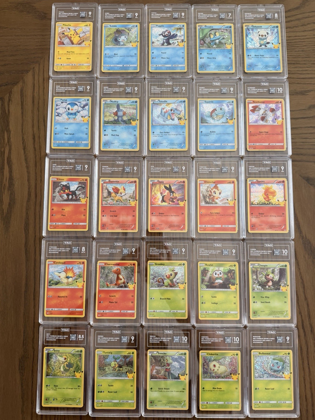 Pokémon 2021 McDonald’s 25th Anniversary Holo Complete Card Set #1-#25 Graded