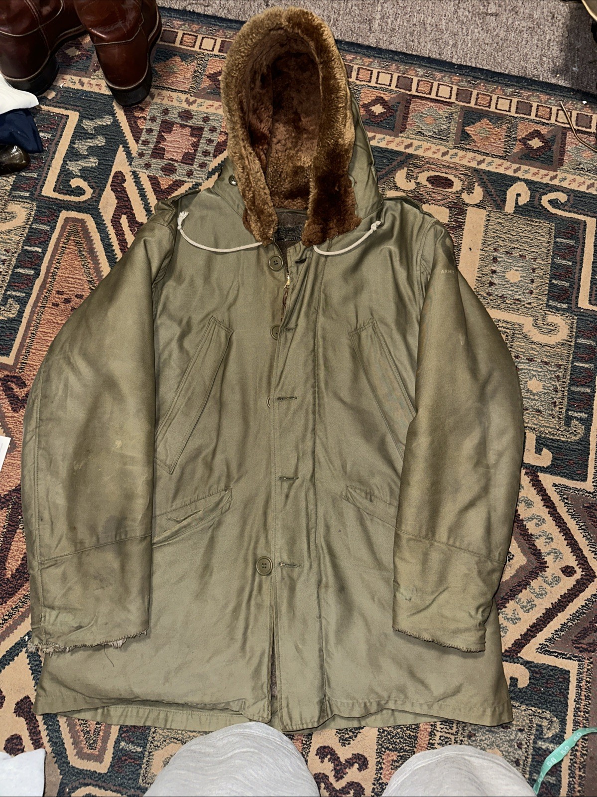 Vintage 1940s WW2 US Army Air Force Type B-11 Parka Military Jacket Size 36 Vtg