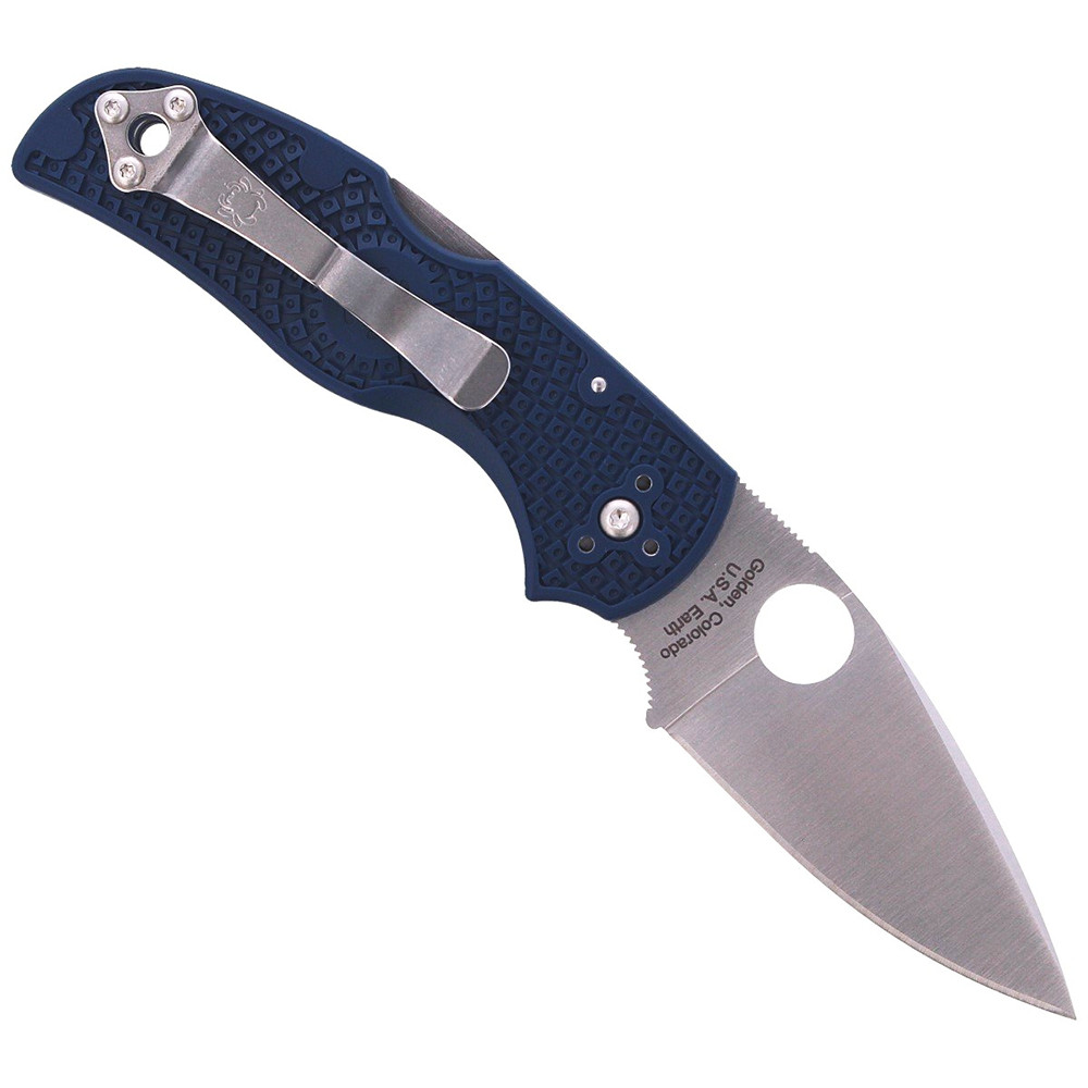 Spyderco C101PDBL2 Manix2 Lightweight Blue Handle Stainless Steel Folding Knife