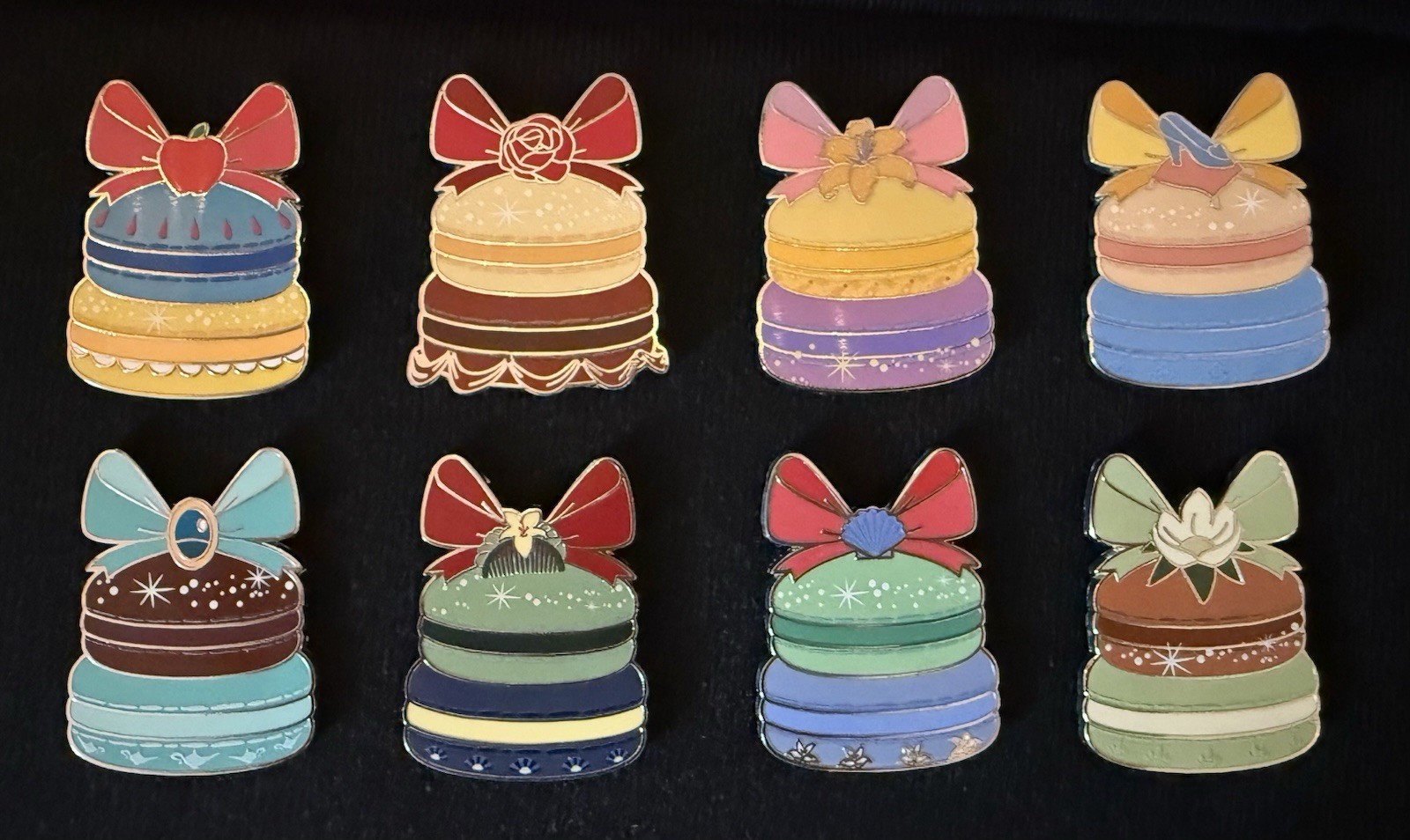 Disney Parks Princess Pastries Mystery Pin Box Macaron Full Set – 8 Pins 2024