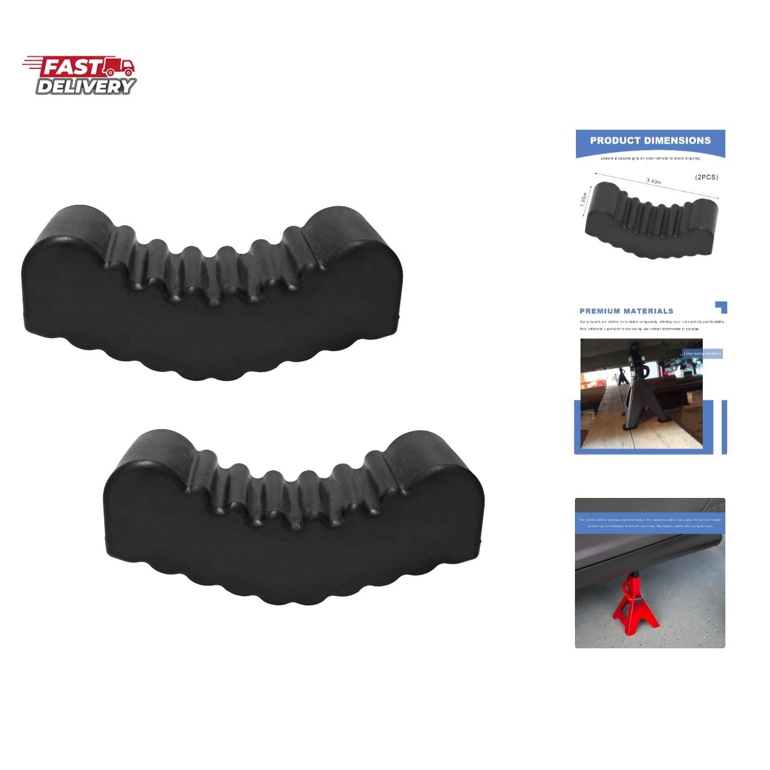 2 PCS Jack Stand Pads, Anti-Slip Rubber Jacking Stand Pad Pinch Support Prote…