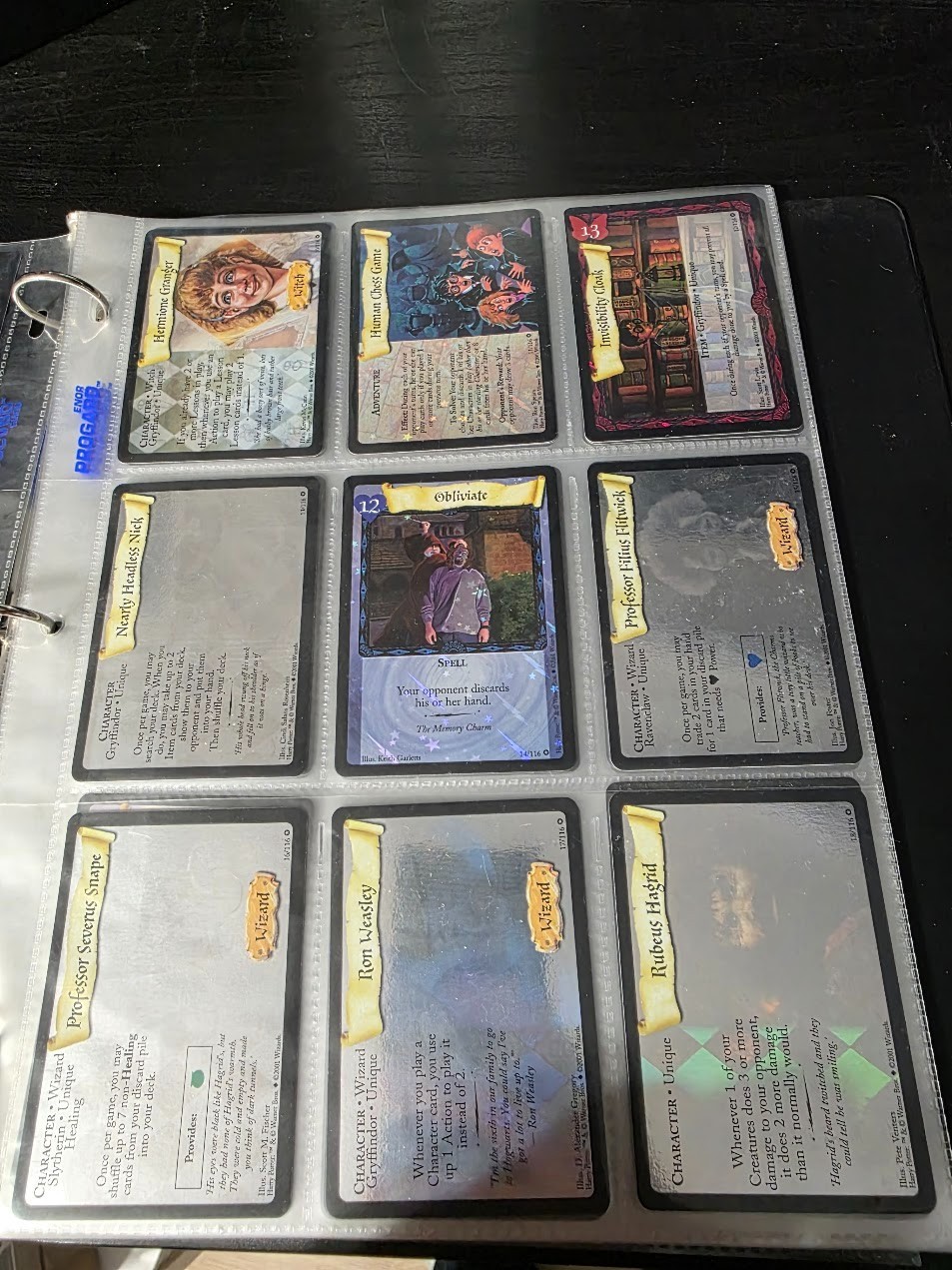 Harry Potter TCG Complete Master set 116 cards including all holos. Unplayed!