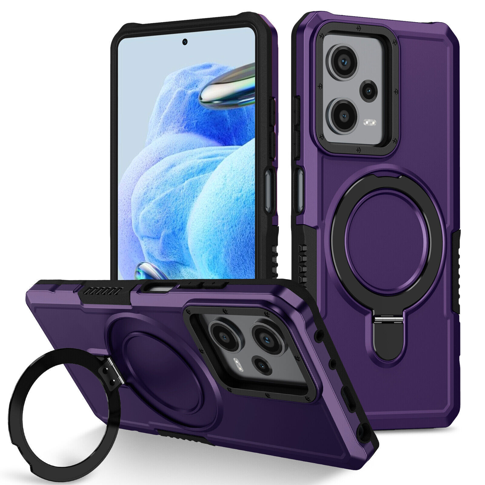 For Xiaomi Redmi Note 11 Plus 12 13 Poco X5 Pro Rugged Magnetic Phone Case